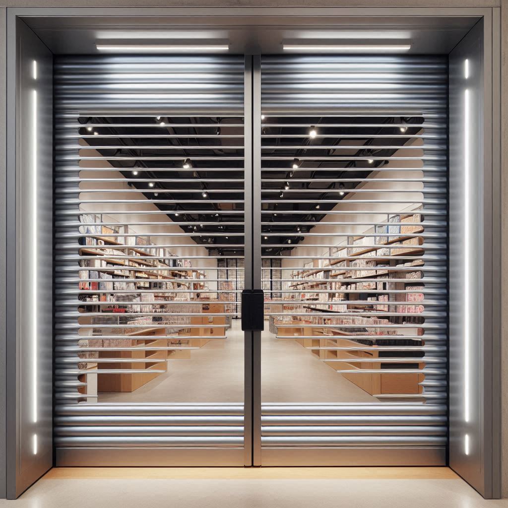 Rollashield counter shutters in retail service window